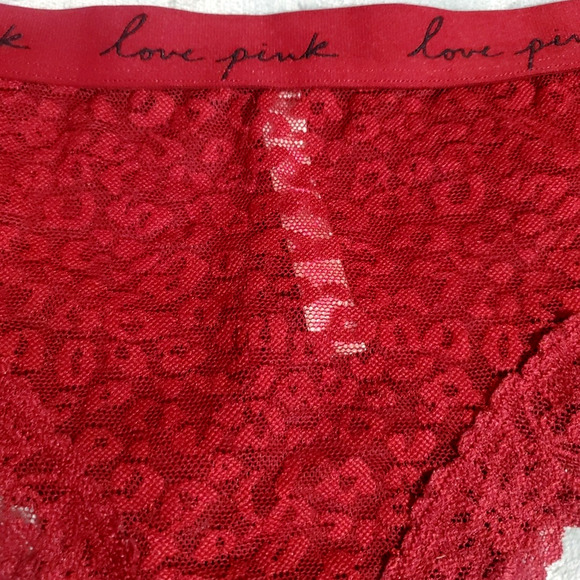 Vintage PINK VICTORIA'S SECRET Red Panty EXTRA LOW RISE HIPSTER Cheekster XL - Picture 2 of 7
